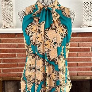 NY&Co Emerald Green Patterned Halter Top